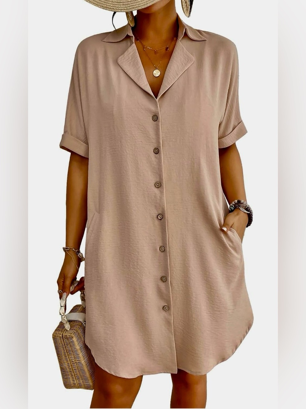 Casual Button-Front Cover-up or Shirtdress.
